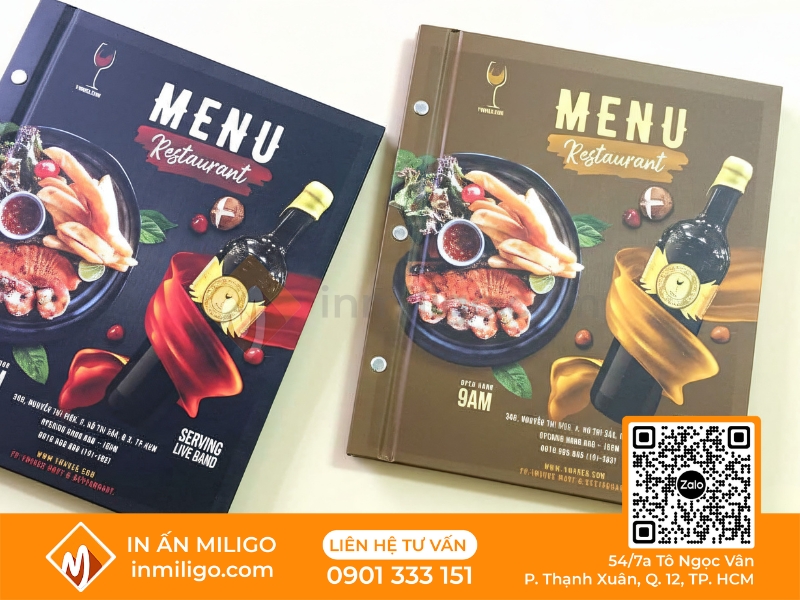 Menu nhà hàng âu