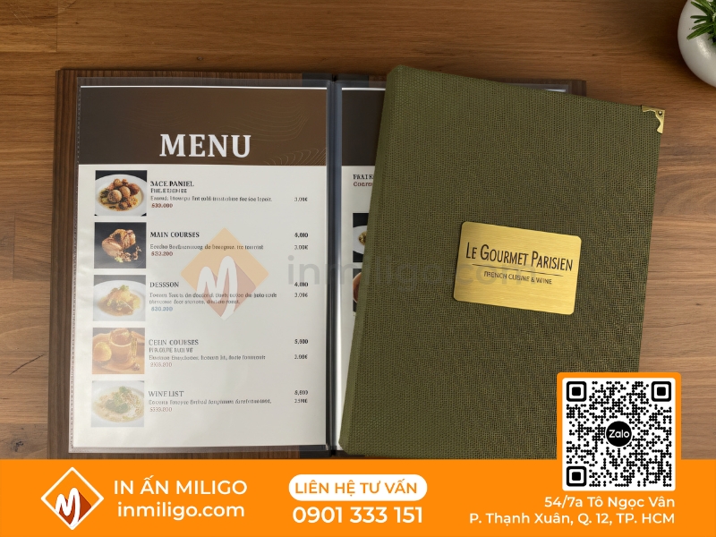 Menu nhà hàng âu
