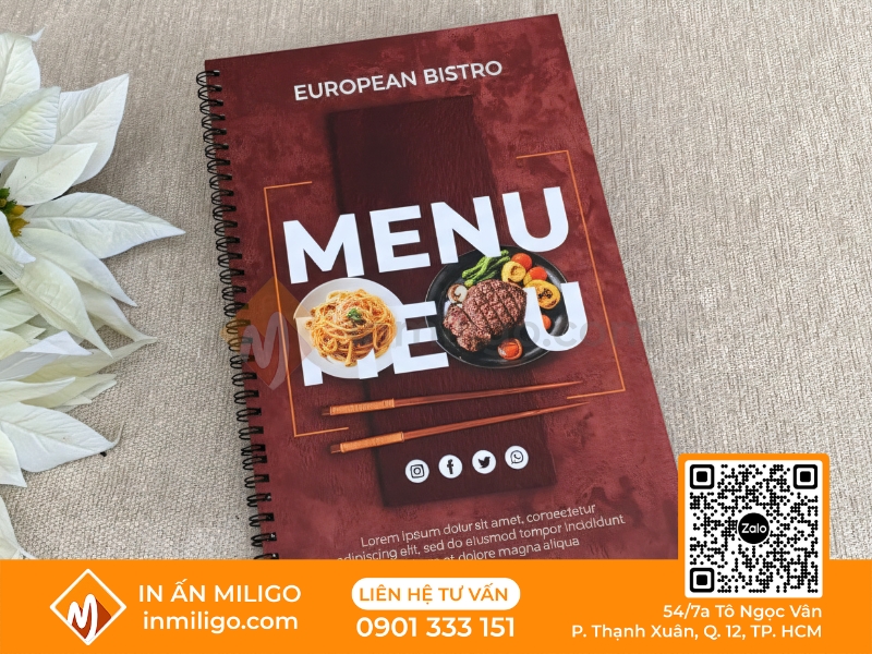 Menu nhà hàng âu