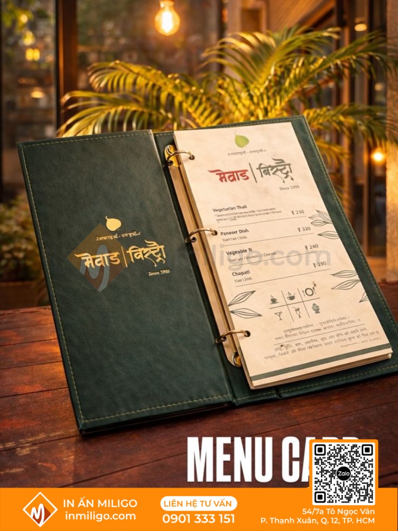 Menu nhà hàng chay