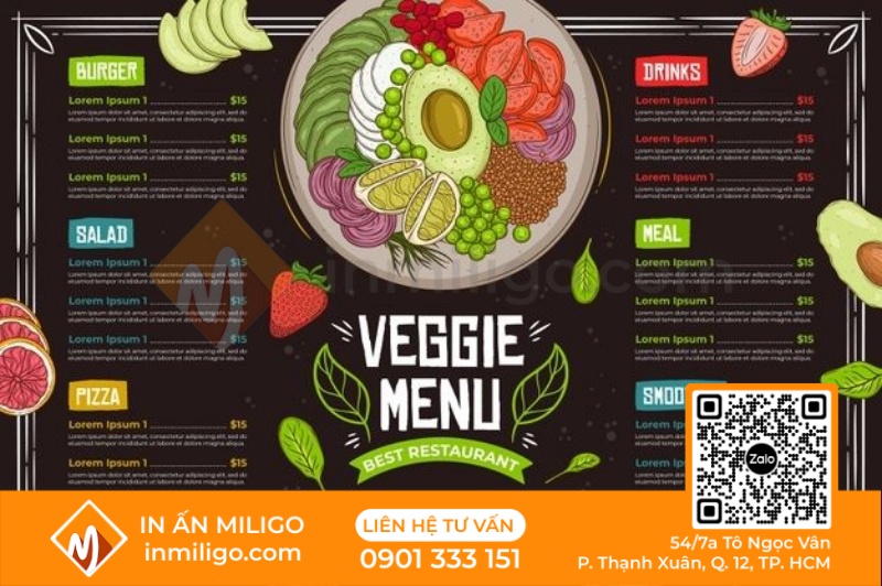 Menu nhà hàng chay
