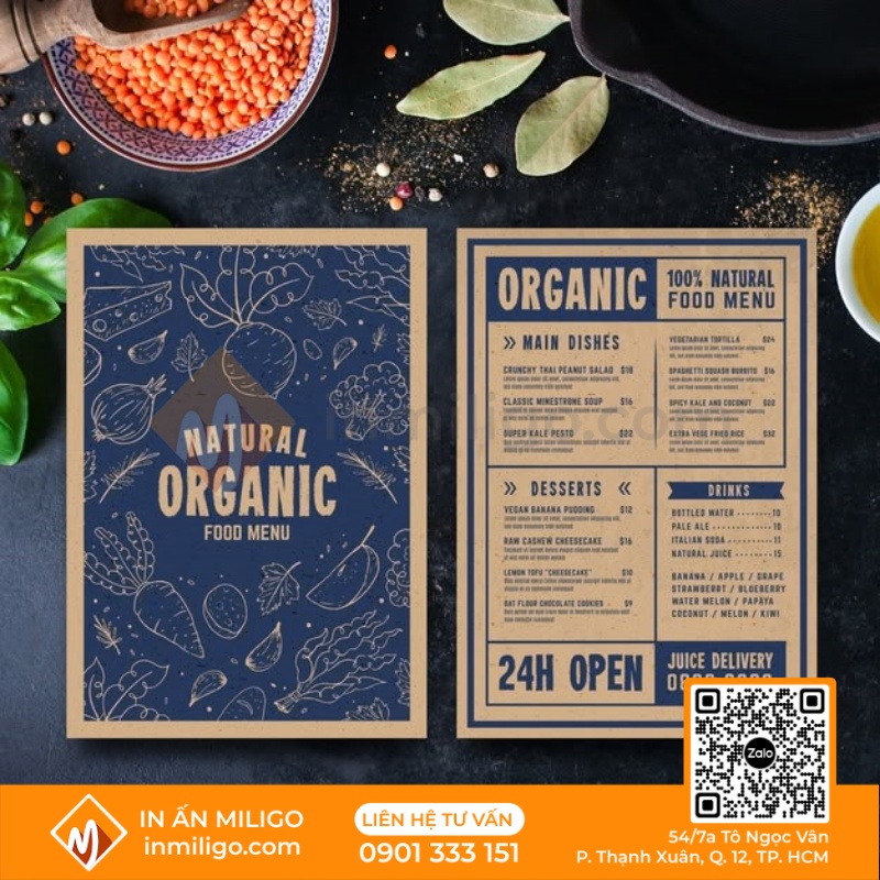 Menu nhà hàng chay