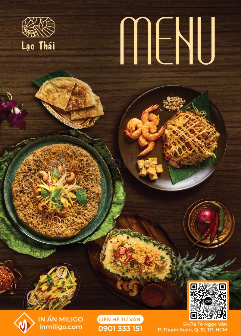 Menu nhà hàng thái