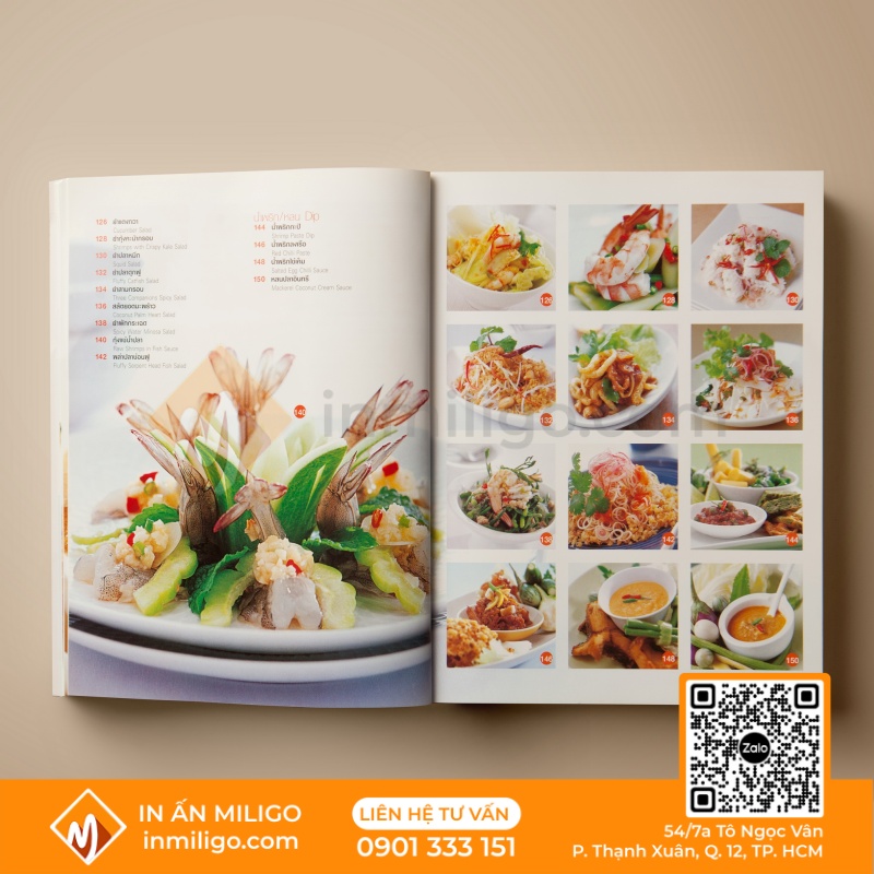 Menu nhà hàng thái