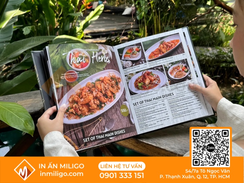 Menu nhà hàng thái