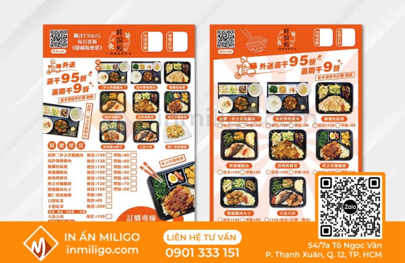 Menu nhà hàng trung quốc