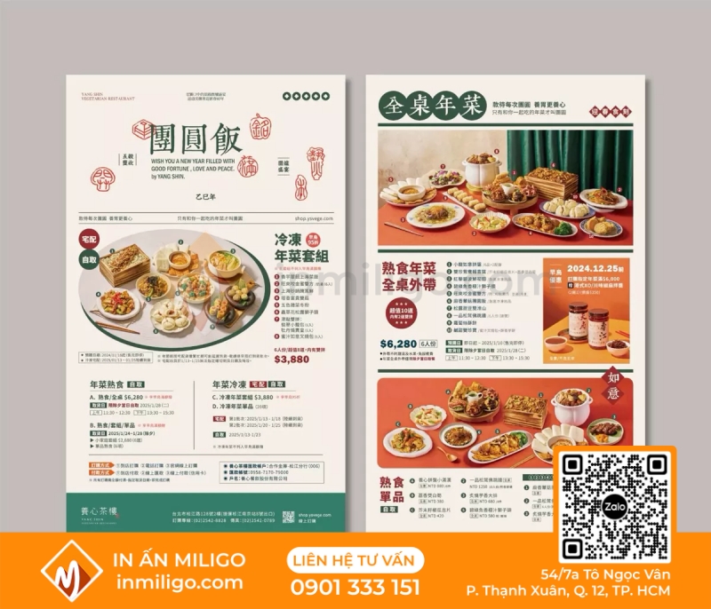 Menu nhà hàng trung quốc