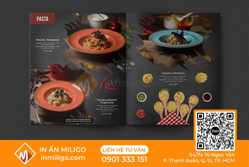 Menu nhà hàng ý