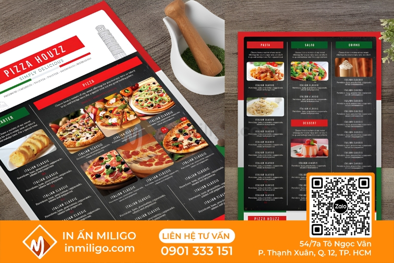 Menu nhà hàng ý