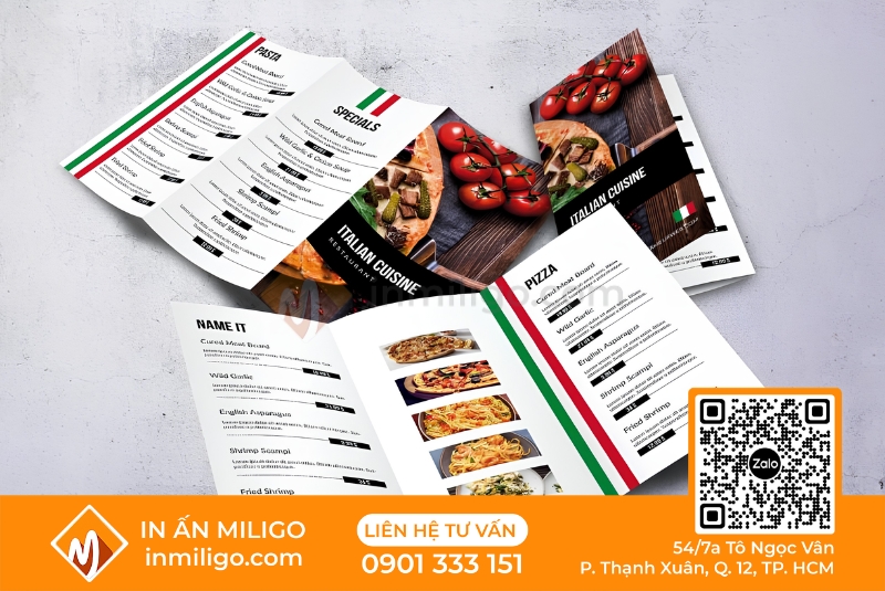 Menu nhà hàng ý