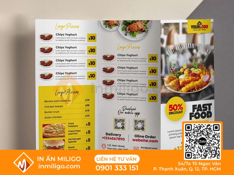 Mẫu menu quán ăn vặt