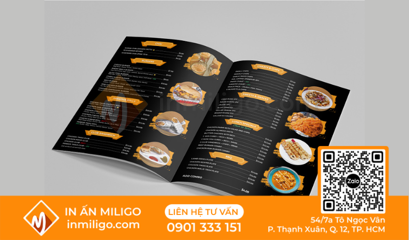 Mẫu menu quán ăn vặt