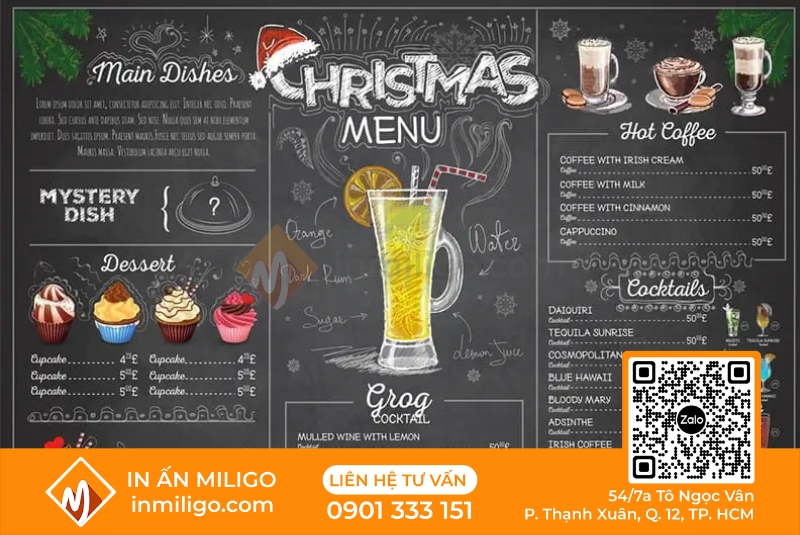 Menu quán bar