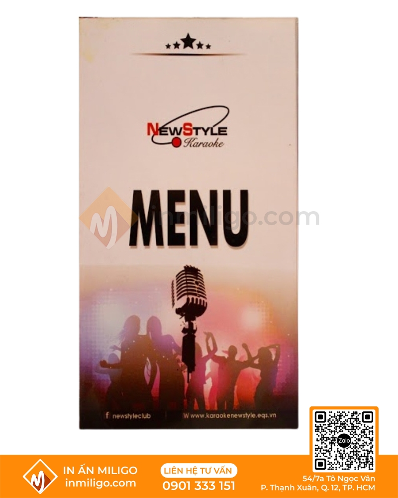 Menu quán karaoke