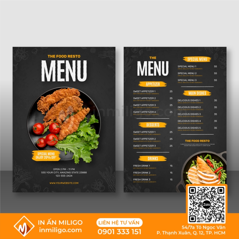 Quy trình in menu