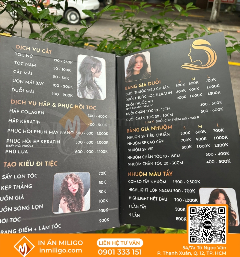 Menu salon tóc