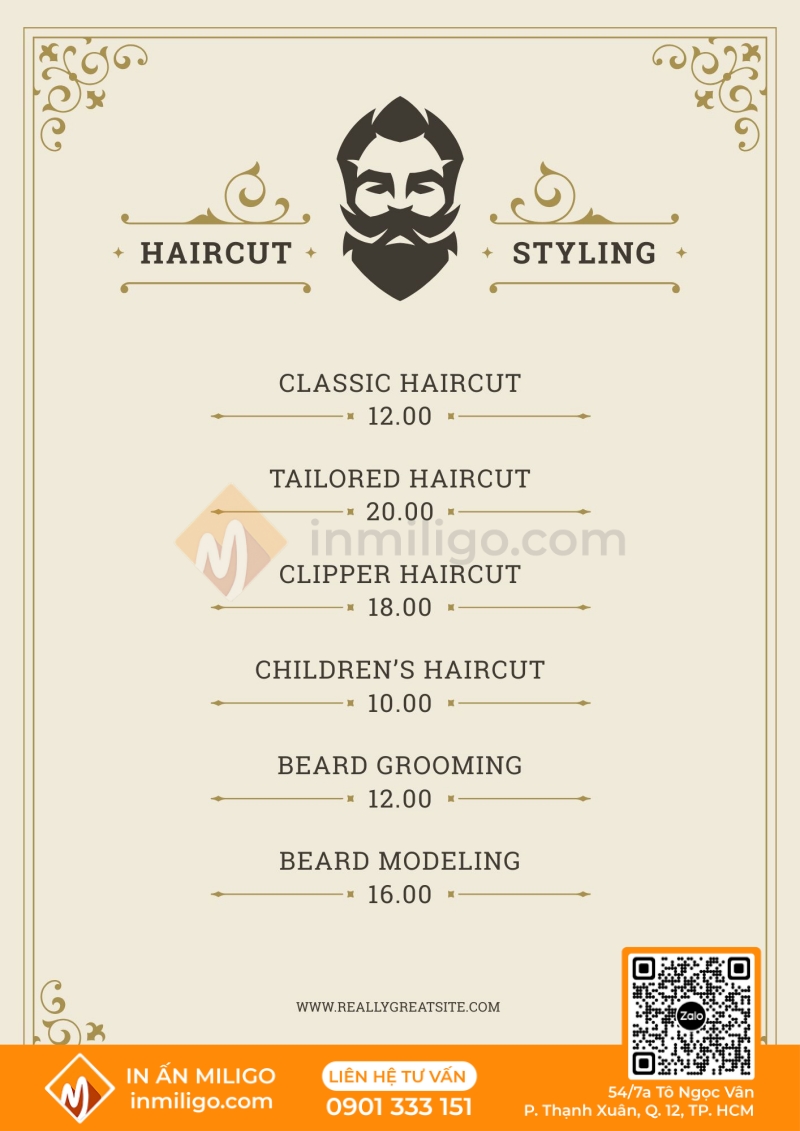 Menu salon tóc