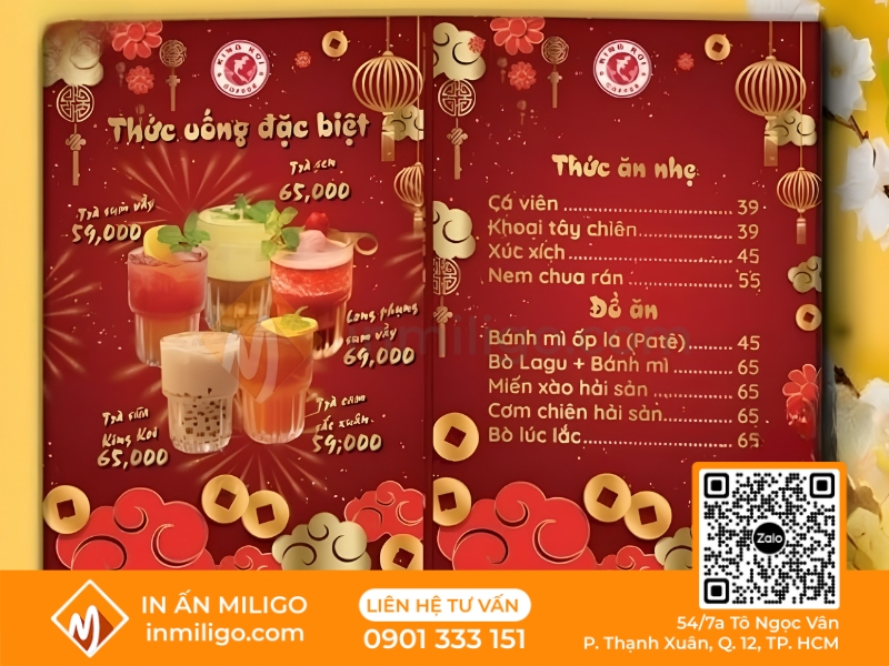 Mẫu menu tết