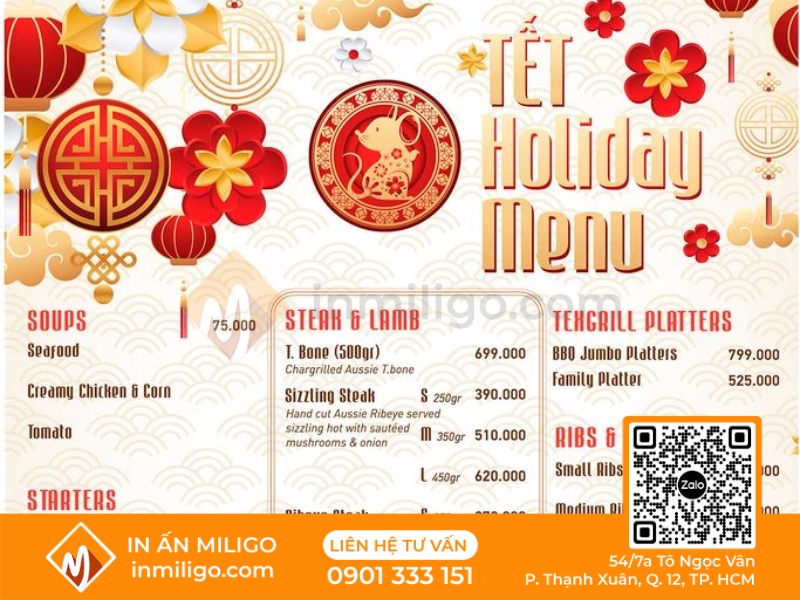 Mẫu menu tết