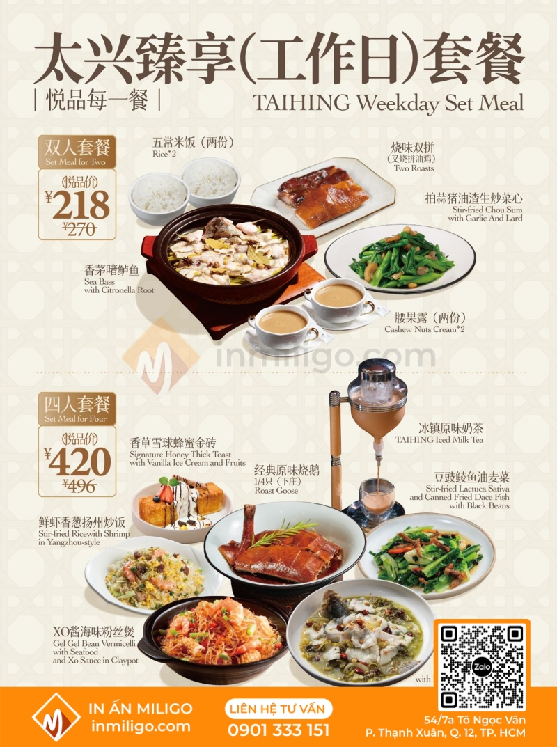 Menu tờ rơi