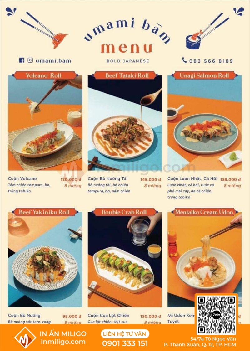 Menu tờ rơi