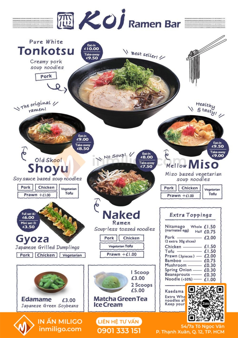 Menu tờ rơi