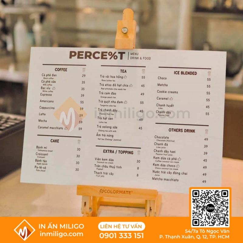 Menu tối giản
