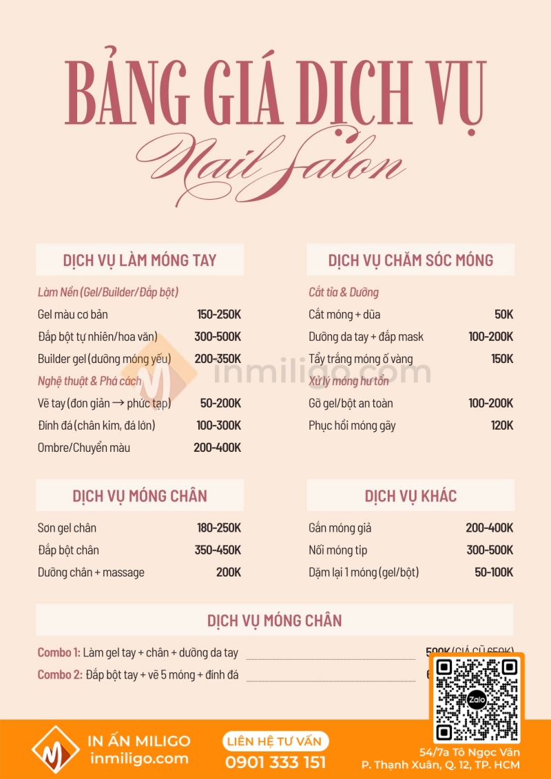 Menu tối giản