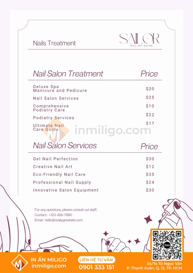 Menu tối giản