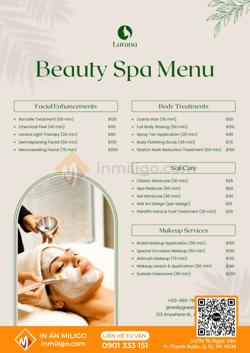Menu tối giản