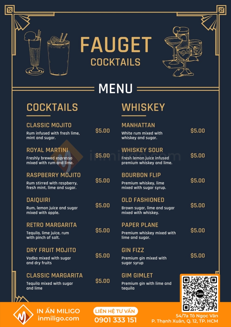 Menu tối giản