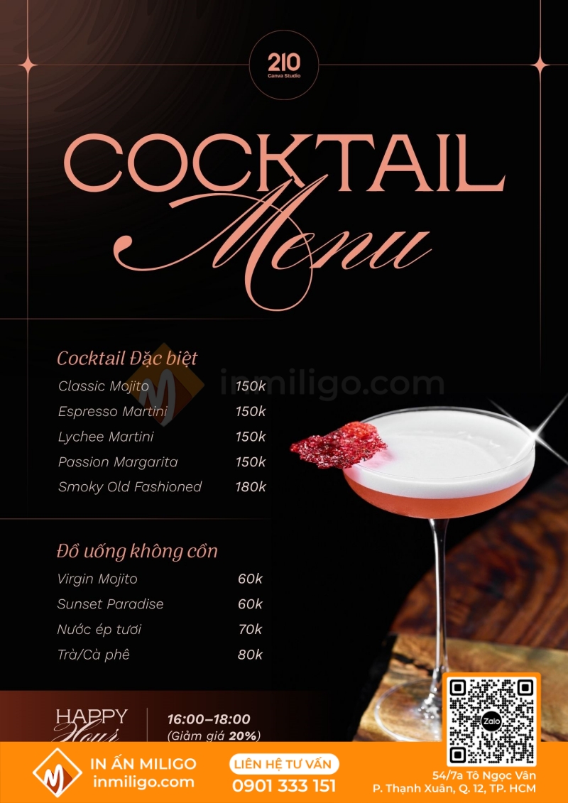 Menu tối giản