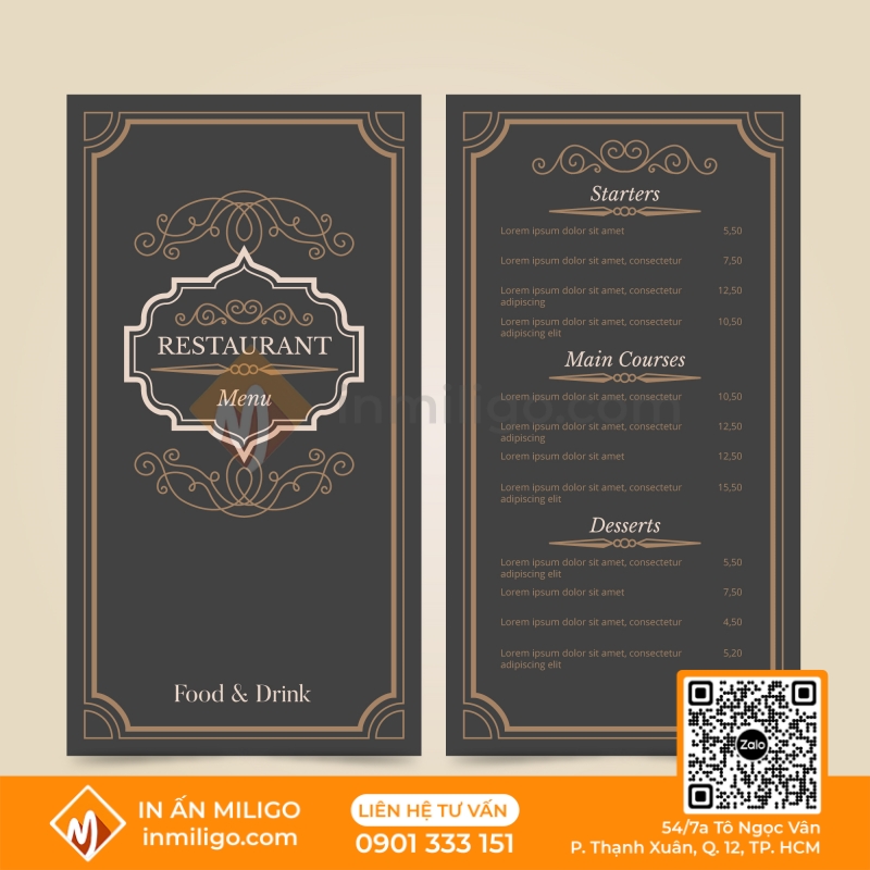 Menu vintage