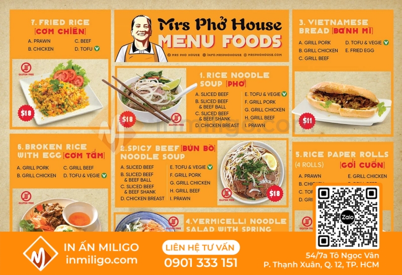 Menu vintage
