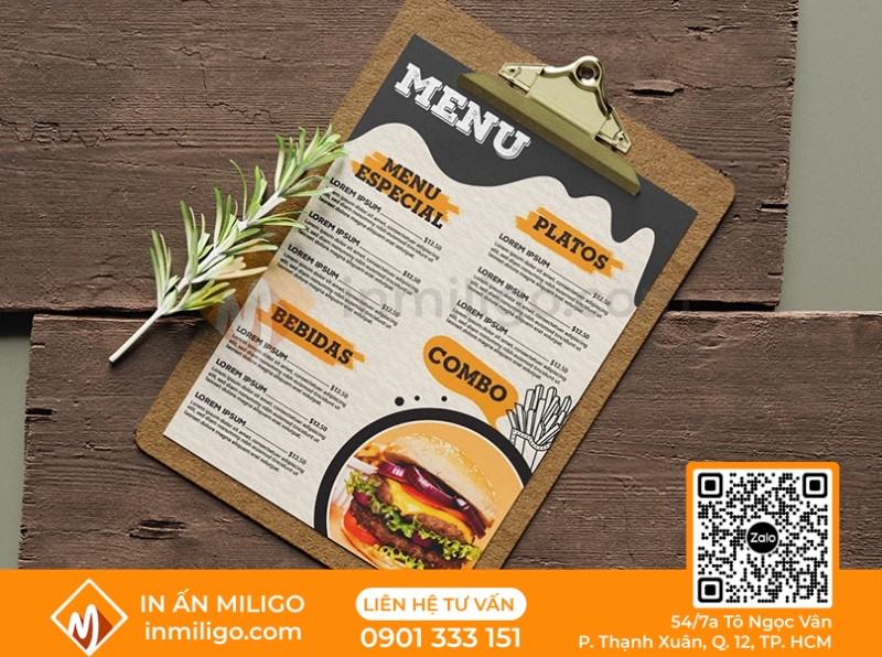 Menu vintage