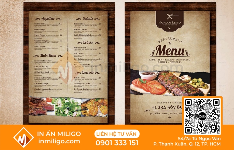 Menu vintage
