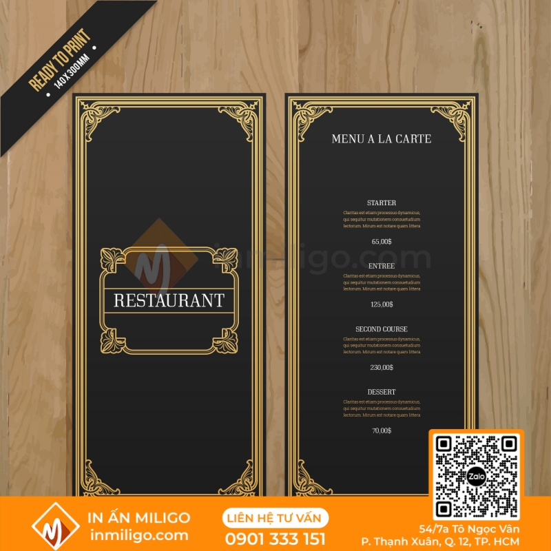 Menu vintage